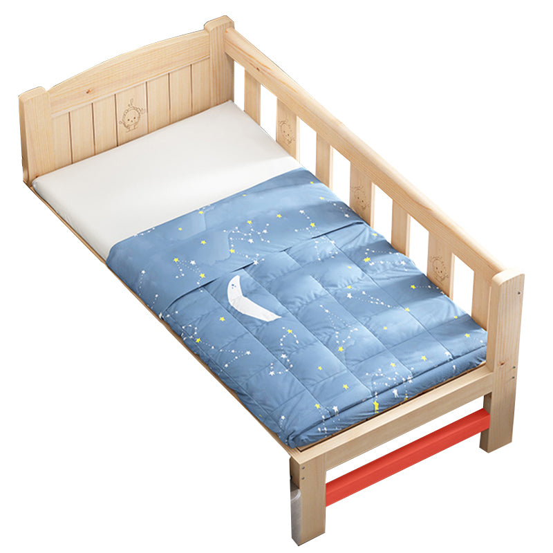 Modern Solid Wood Standard Bed Open-Frame Kids Bed with Guardrail