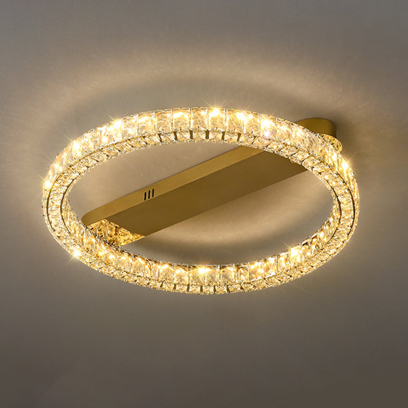 Circle Flush Ceiling Light Fixtures Modern 1 Light Flush Mount in Gold