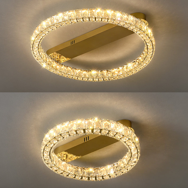 Circle Flush Ceiling Light Fixtures Modern 1 Light Flush Mount in Gold