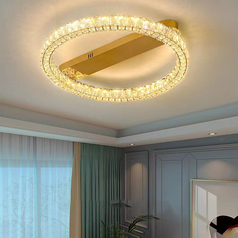 Circle Flush Ceiling Light Fixtures Modern 1 Light Flush Mount in Gold