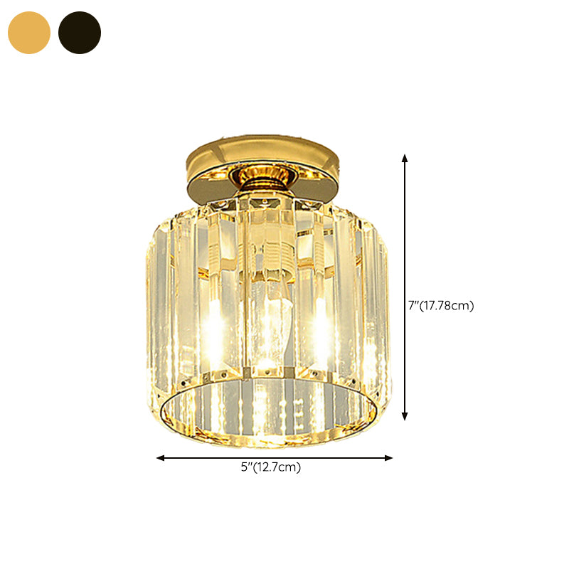 Contemporary Ceiling Lamp Crystal Shade Flush Mount Light Fixture