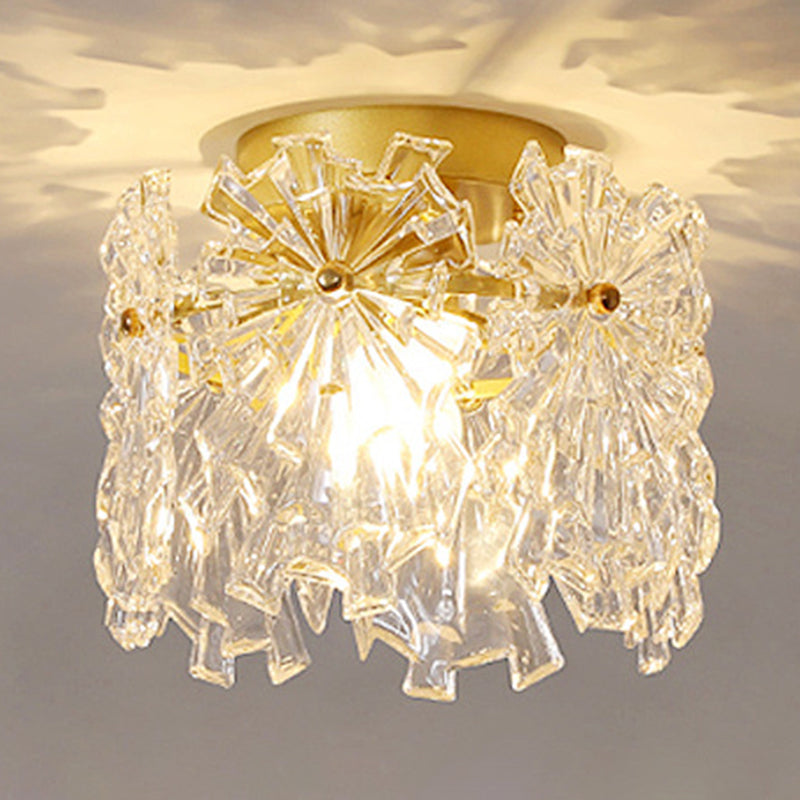 1-Light Flush Mount Modern Crystal Flush Mount Ceiling Light