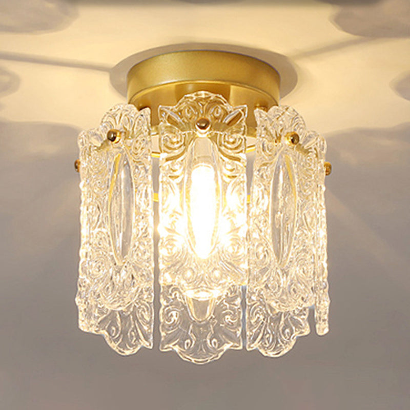 1-Light Flush Mount Modern Crystal Flush Mount Ceiling Light