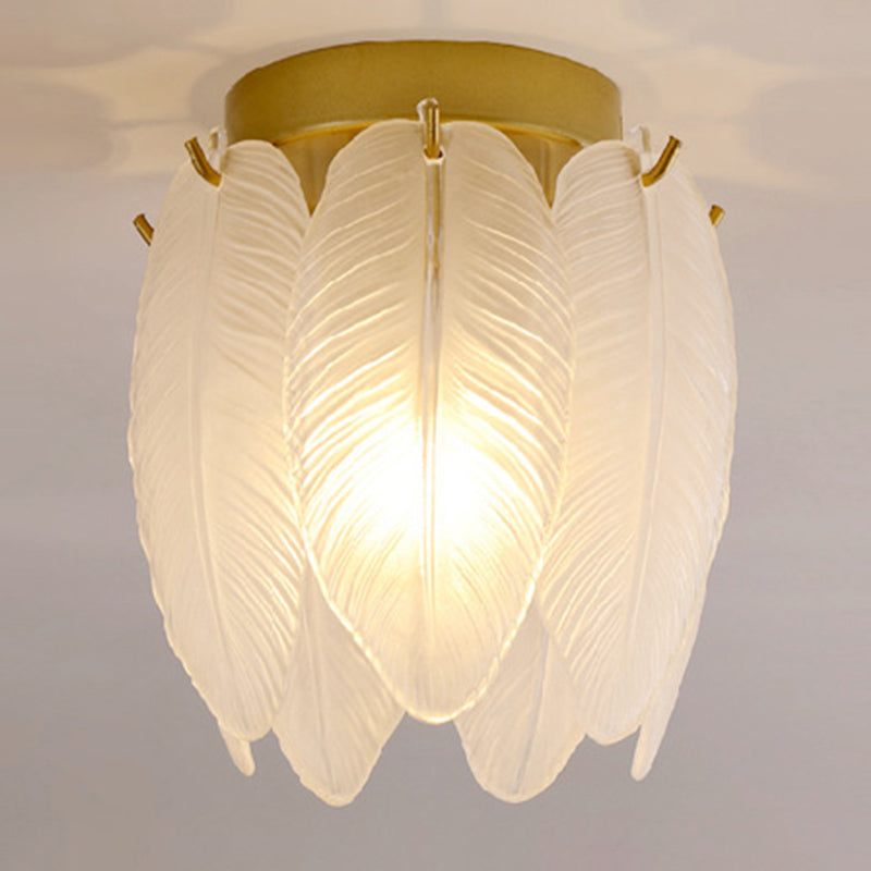 1-Light Flush Mount Modern Crystal Flush Mount Ceiling Light