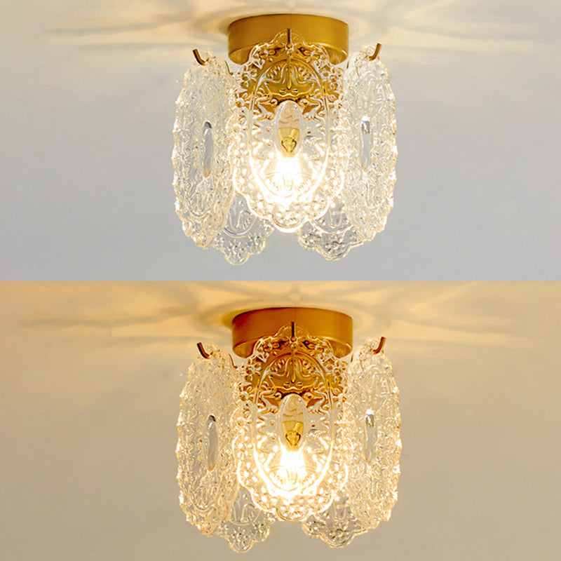 1-Light Flush Mount Modern Crystal Flush Mount Ceiling Light