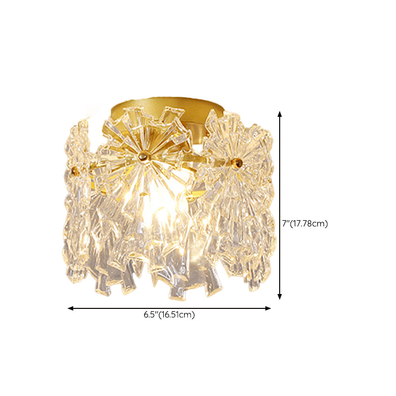 1-Light Flush Mount Modern Crystal Flush Mount Ceiling Light