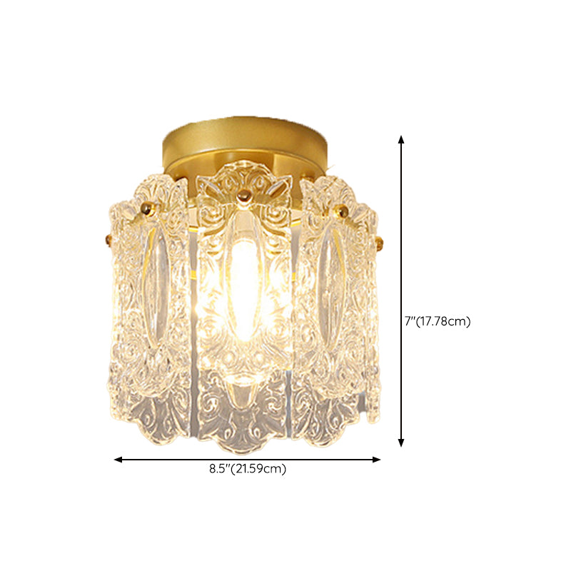 1-Light Flush Mount Modern Crystal Flush Mount Ceiling Light