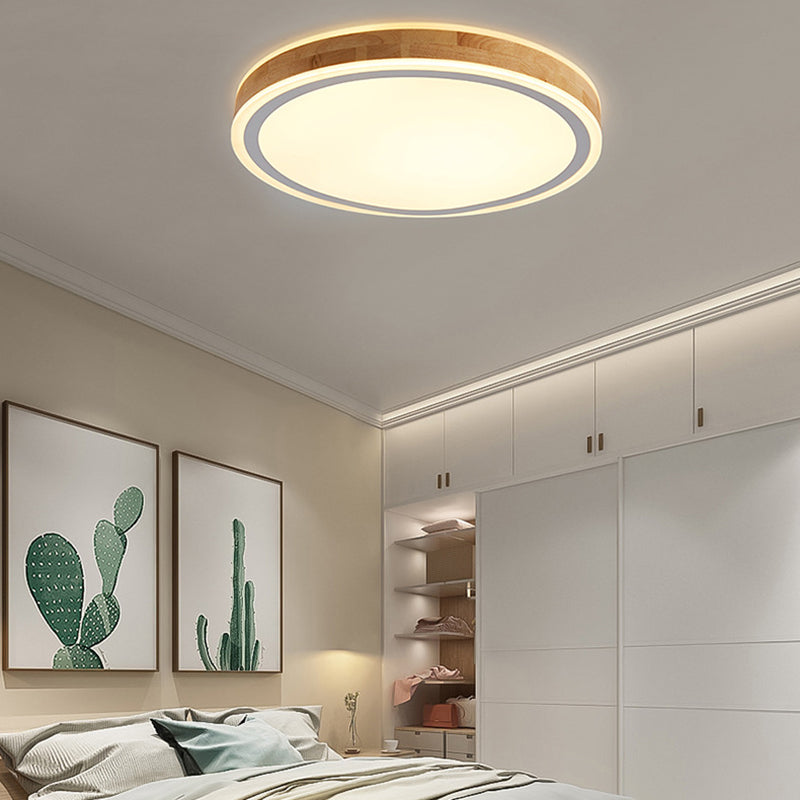 1-Light Ceiling Mount Light Fixture Modern Wood Ceiling Light Fixture