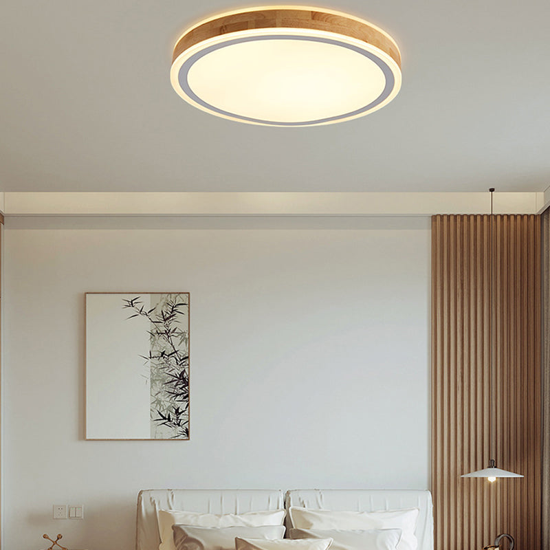 1-Light Ceiling Mount Light Fixture Modern Wood Ceiling Light Fixture