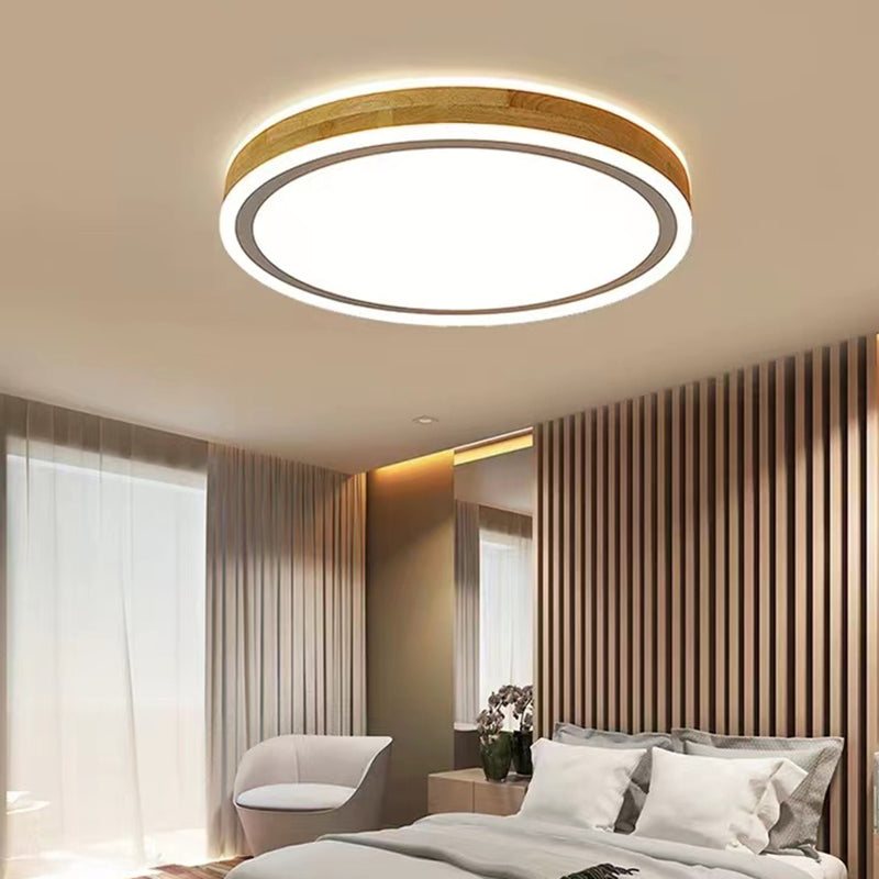 1-Light Ceiling Mount Light Fixture Modern Wood Ceiling Light Fixture