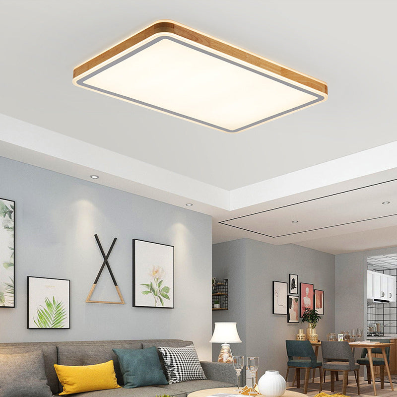 1-Light Ceiling Mount Light Fixture Modern Wood Ceiling Light Fixture