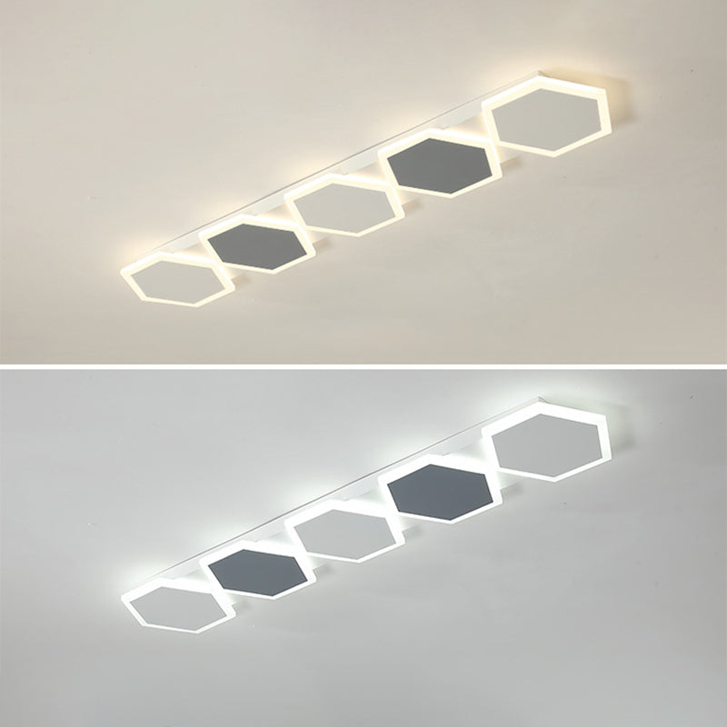 Multiple-Light Geometric Flush Mount Modern Acrylic Flush Light