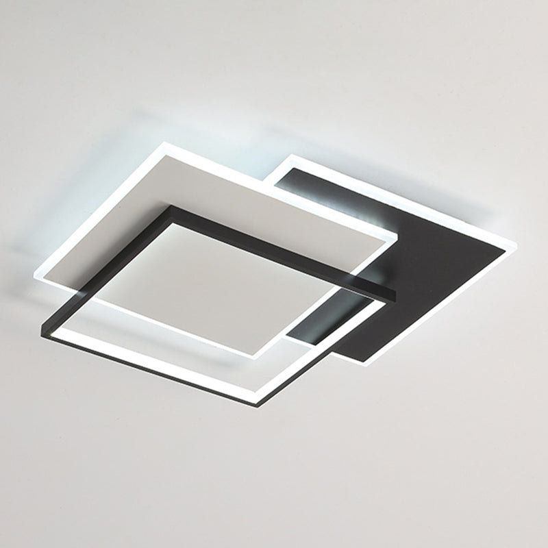 Multiple-Light Rectangular Flush Mount Lighting Modern Metal Ceiling Lighting