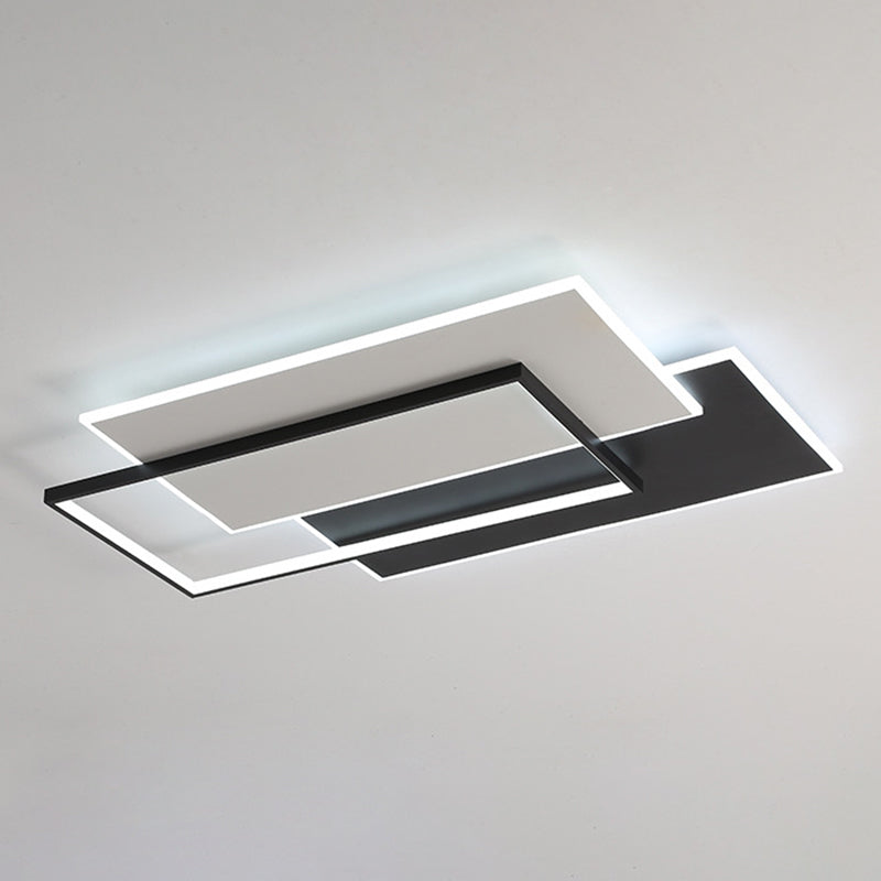 Multiple-Light Rectangular Flush Mount Lighting Modern Metal Ceiling Lighting