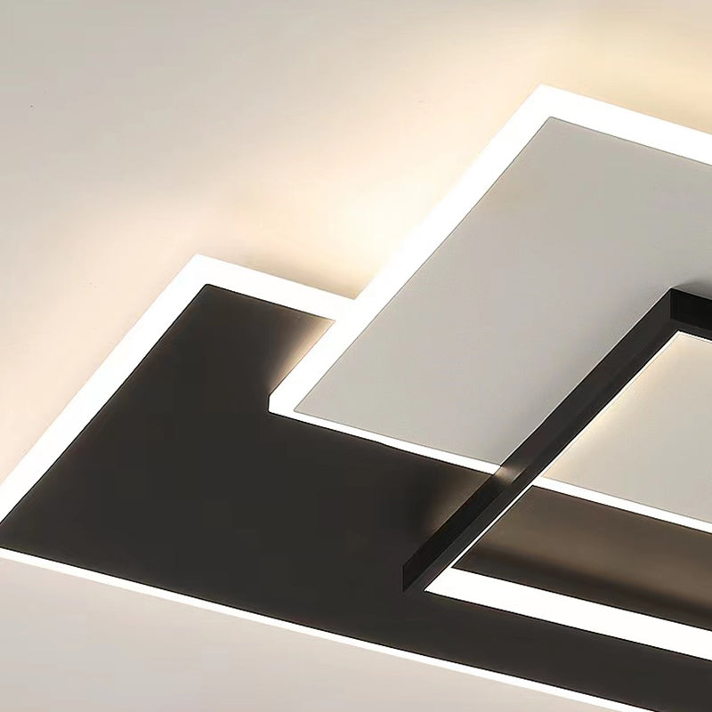 Multiple-Light Rectangular Flush Mount Lighting Modern Metal Ceiling Lighting