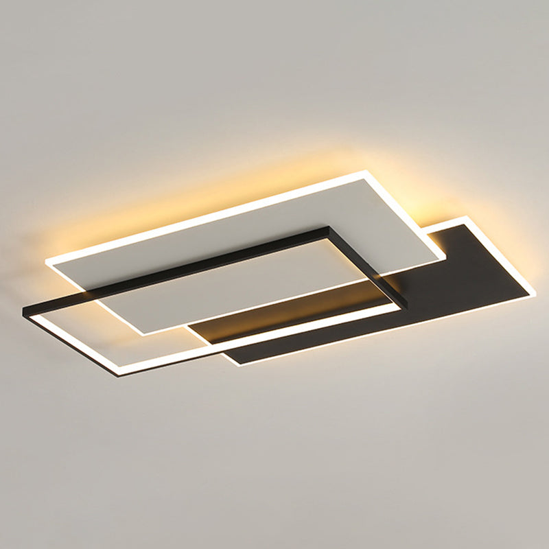 Multiple-Light Rectangular Flush Mount Lighting Modern Metal Ceiling Lighting