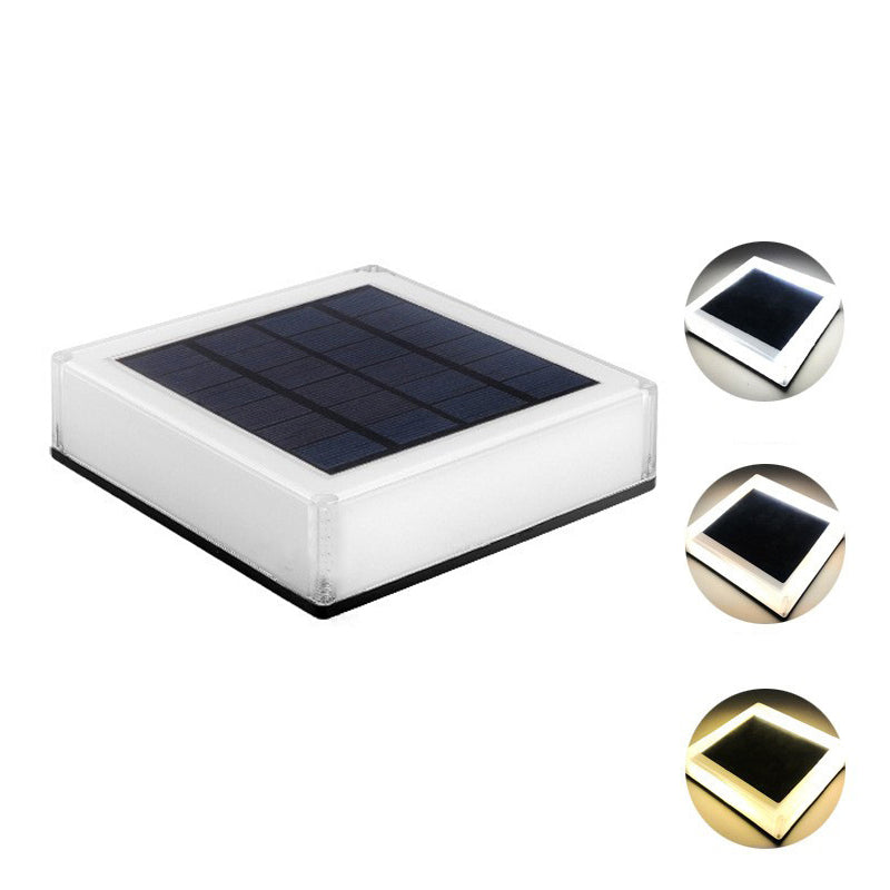 Modern Simple Solar Energy Pillar Lamp Square Shape Pillar Light for Outdoor