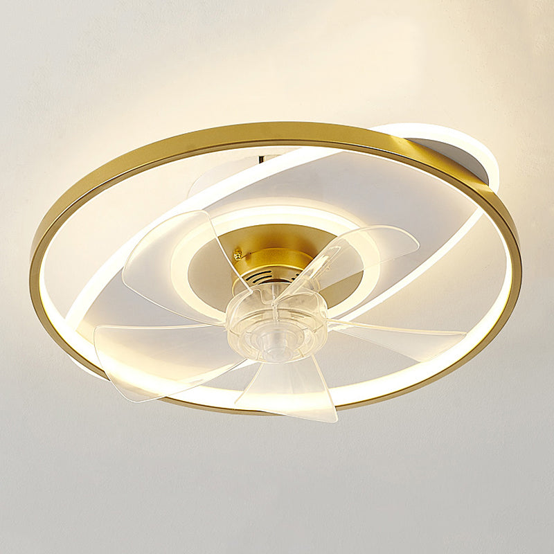 Nordic Style Ceiling Fan Lamp Colorful Ellipse Shape Ceiling Fan Light for Children's Room