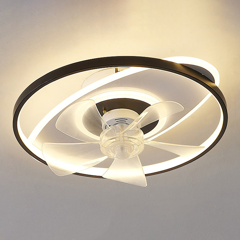 Nordic Style Ceiling Fan Lamp Colorful Ellipse Shape Ceiling Fan Light for Children's Room