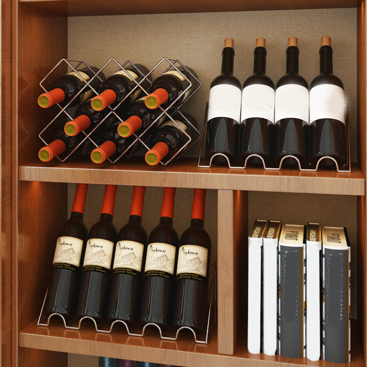 Modern Tabletop Wine Bottle Holder Metal Bottle Wine Rack with Wine Storage