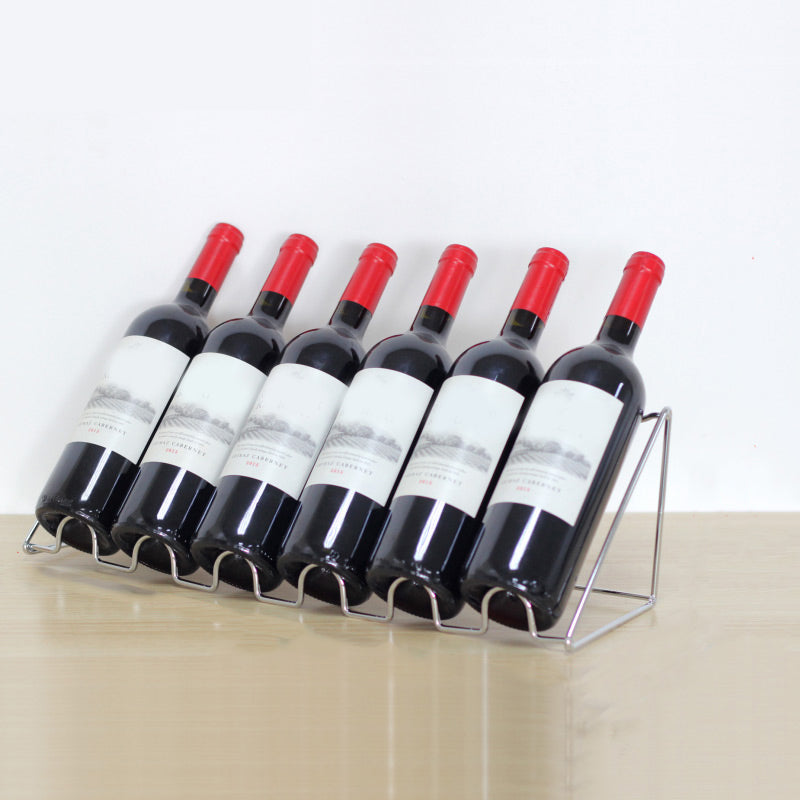 Modern Tabletop Wine Bottle Holder Metal Bottle Wine Rack with Wine Storage