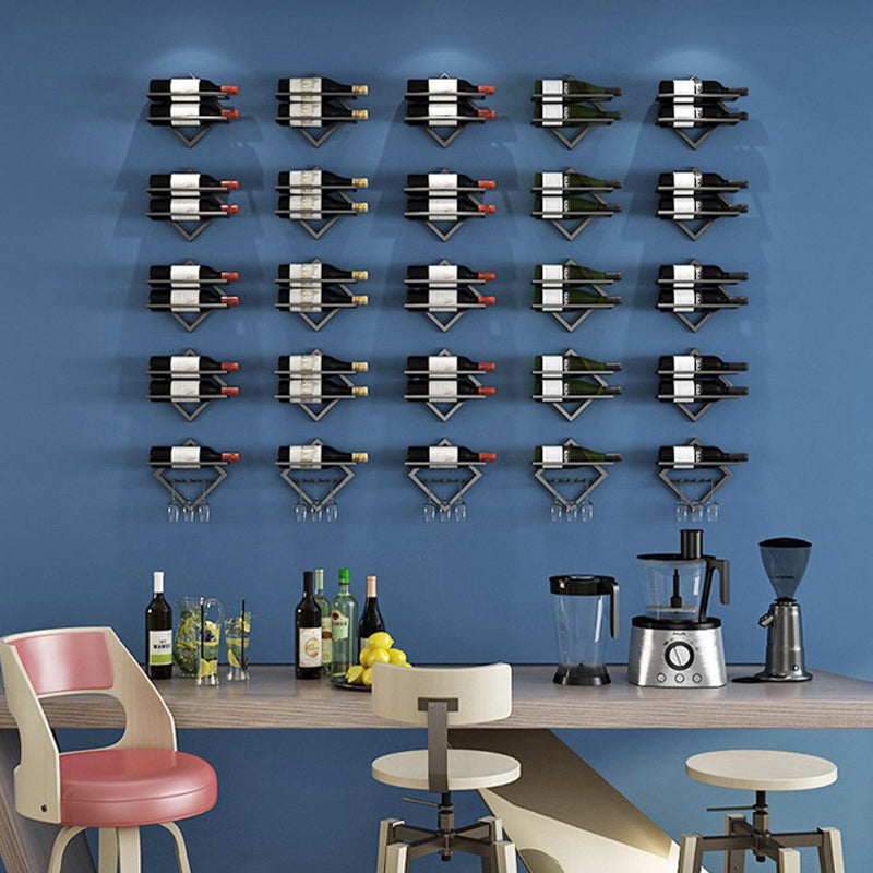 Metal Wall Mounted Wine Glass Rack Contemporary Wine Holder for Kitchen