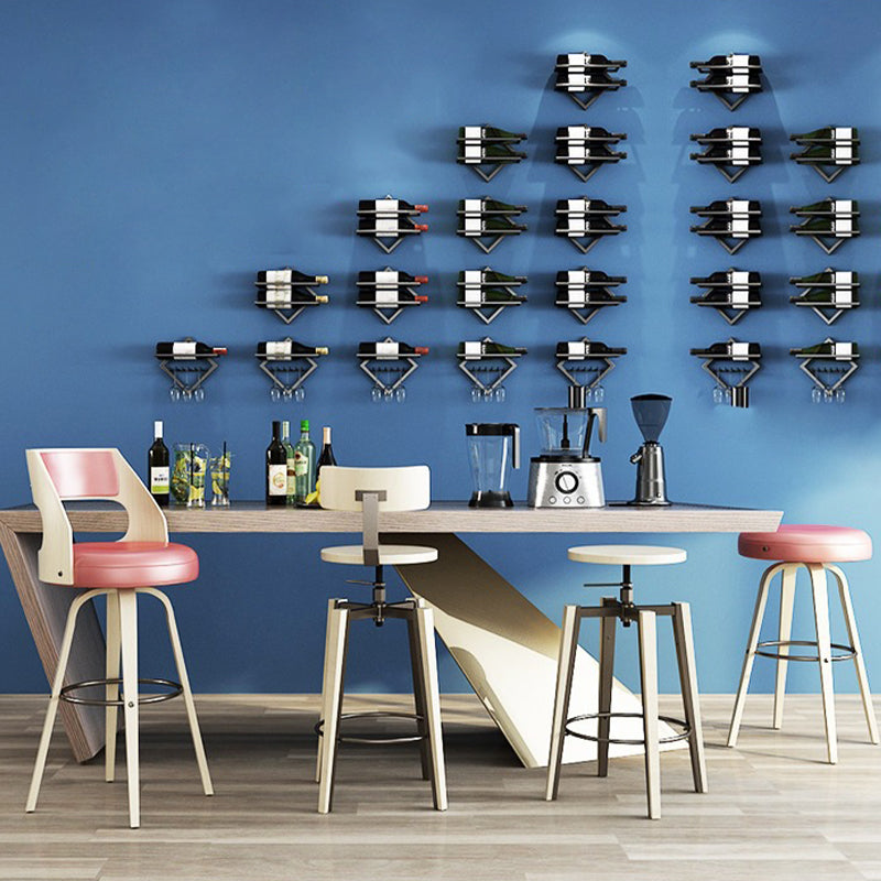 Metal Wall Mounted Wine Glass Rack Contemporary Wine Holder for Kitchen