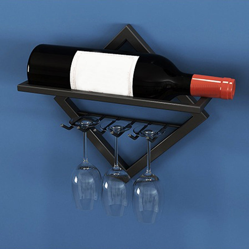 Metal Wall Mounted Wine Glass Rack Contemporary Wine Holder for Kitchen