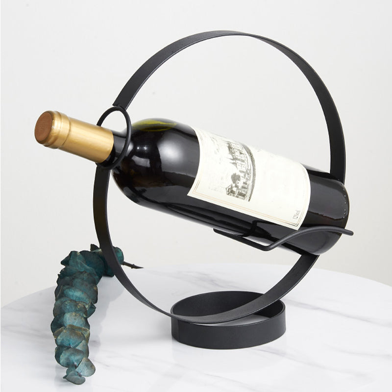 Countertop Kitchen Bottle Rack Modern Metal Circle Bottle Wine Rack