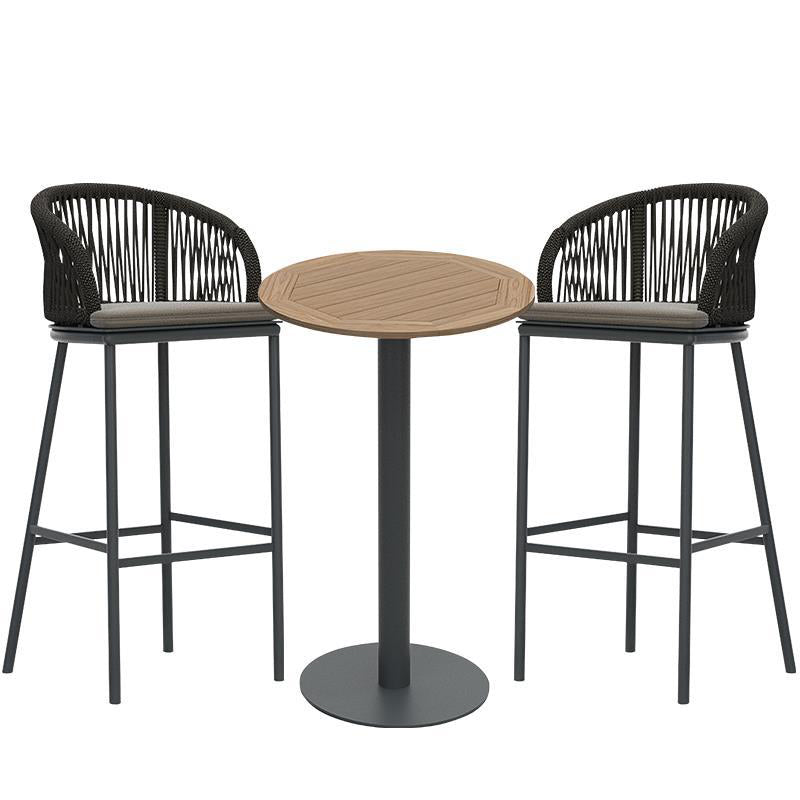 Industrial Round Bar Table Set 1/3 Pieces Metal Bar Table Set for Outdoor