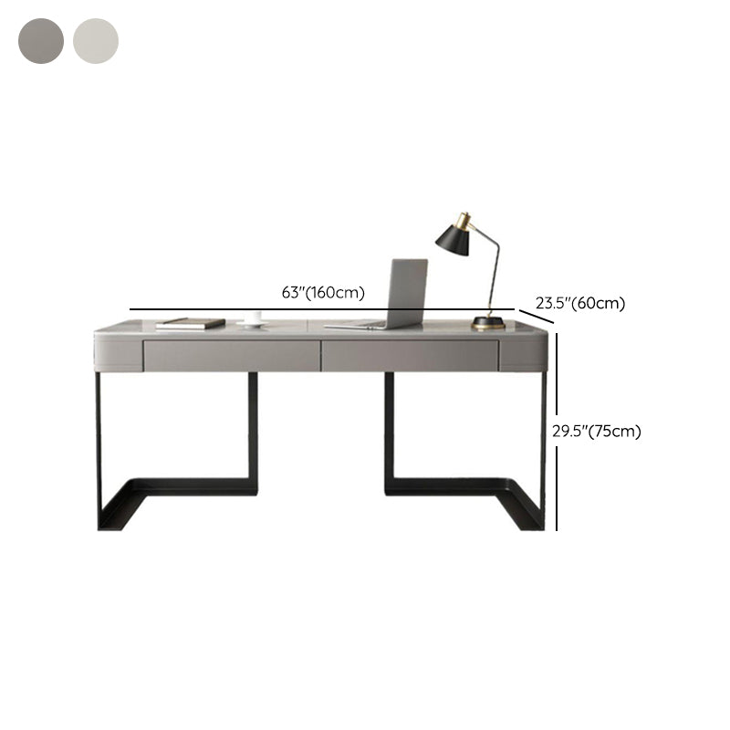 29.5" H Industrial Office Desk Rectangular Secretary Desk with 2 Storage Drawers