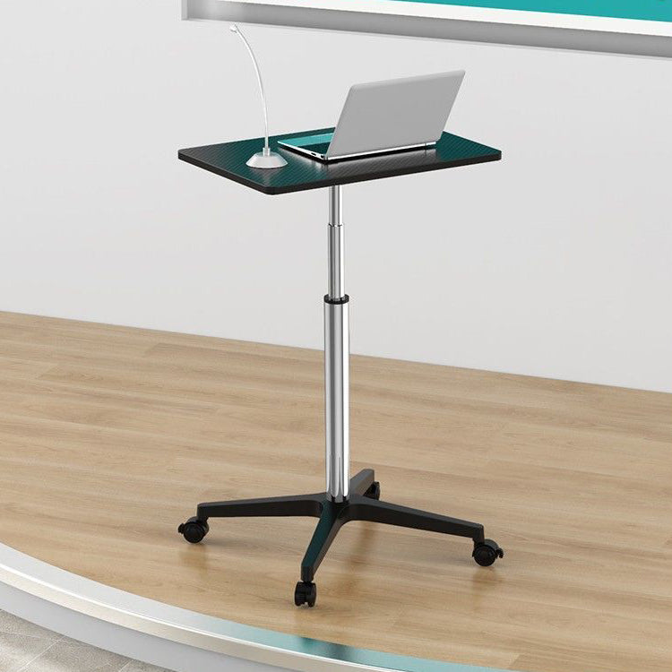 Adjustable Dormitory Standing Desk Converter Rectangular Wood Office Desk