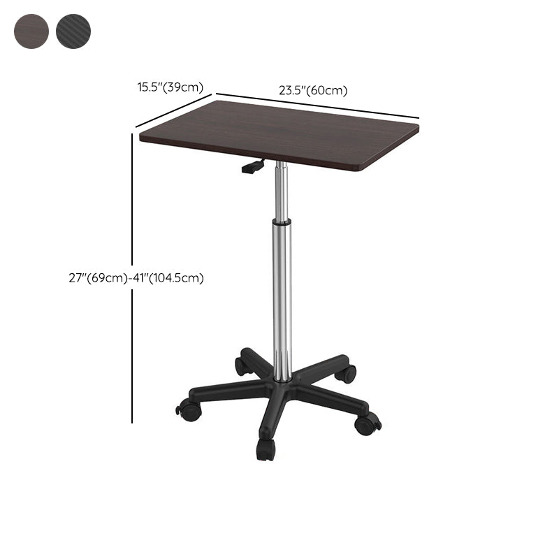 Adjustable Dormitory Standing Desk Converter Rectangular Wood Office Desk