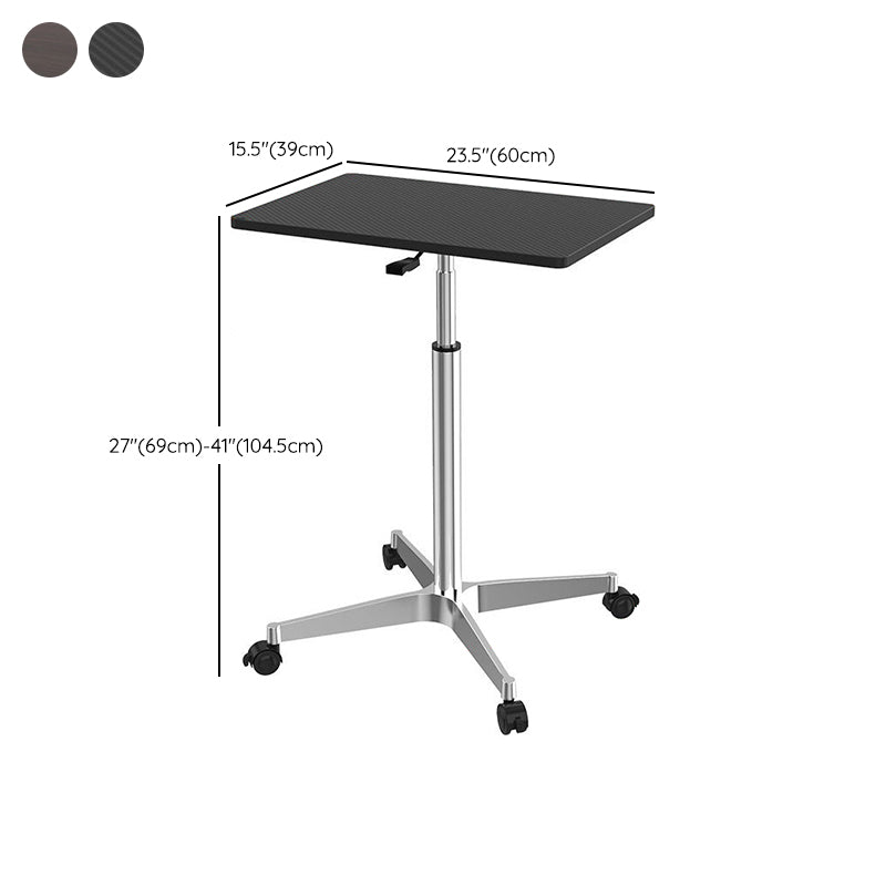 Adjustable Dormitory Standing Desk Converter Rectangular Wood Office Desk