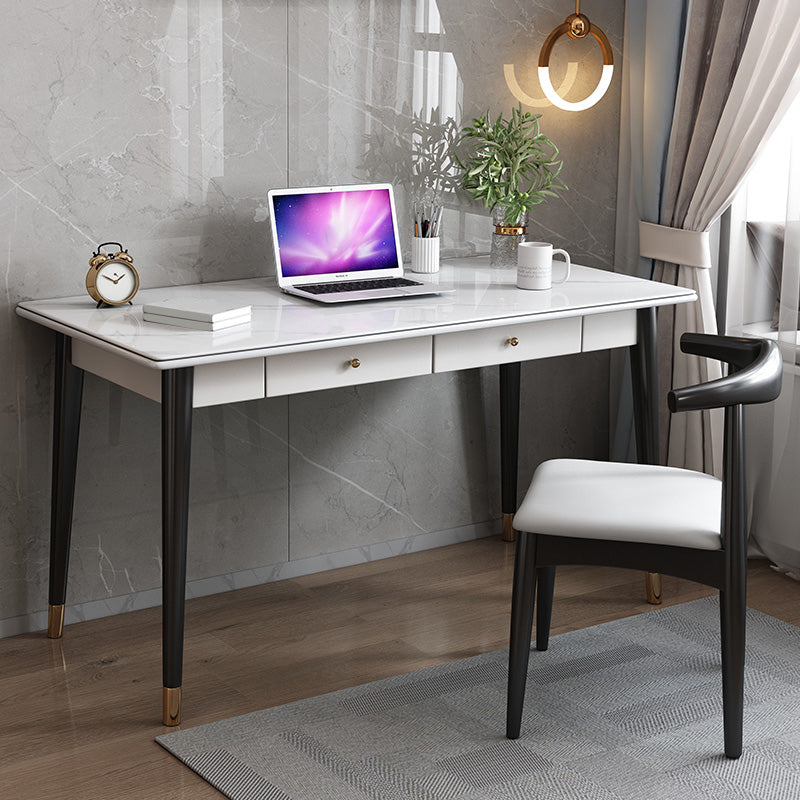 23" Wide Contemporary Writing Desk White Rectangular Office Desk