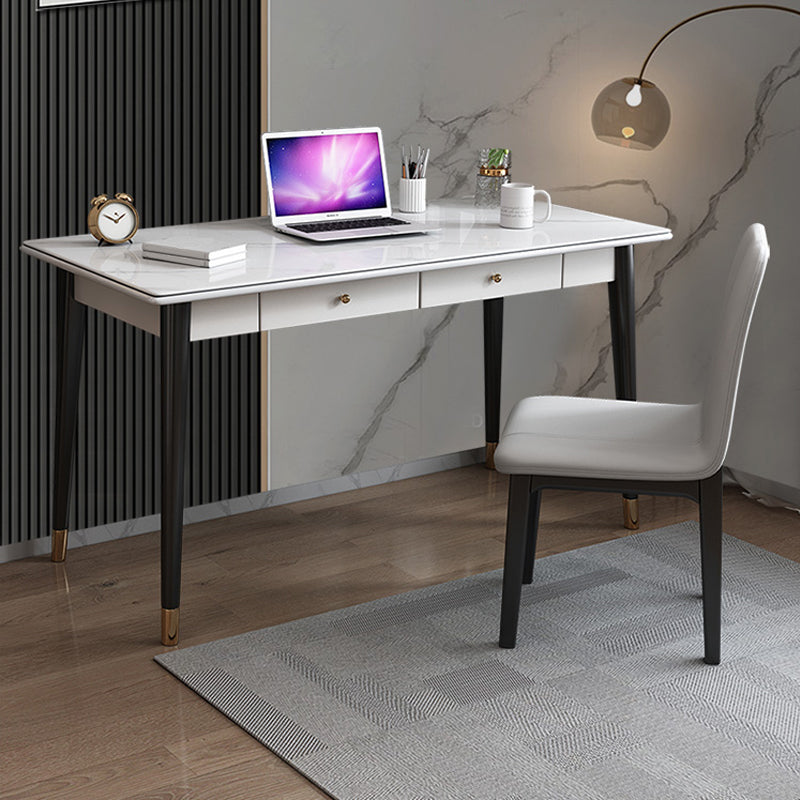 23" Wide Contemporary Writing Desk White Rectangular Office Desk