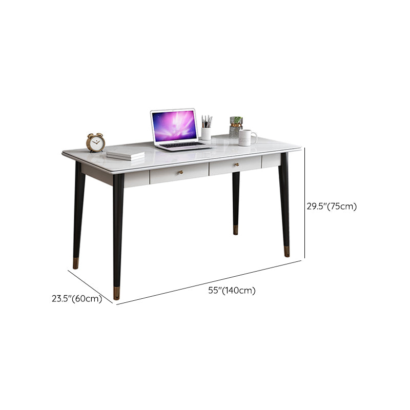 23" Wide Contemporary Writing Desk White Rectangular Office Desk