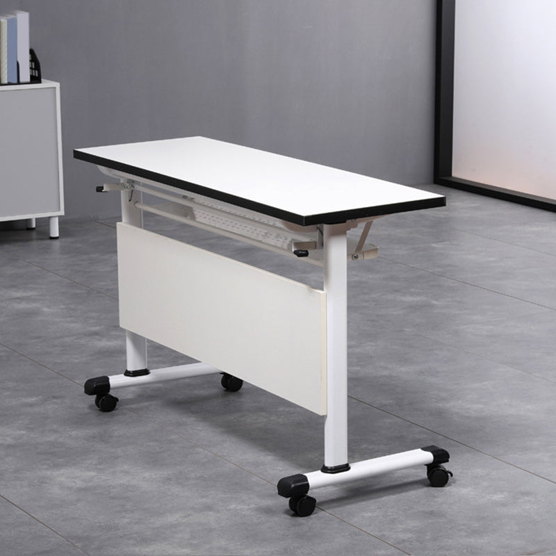 Rectangular White Office Desk Modern T-Shape Wooden Writing Desk