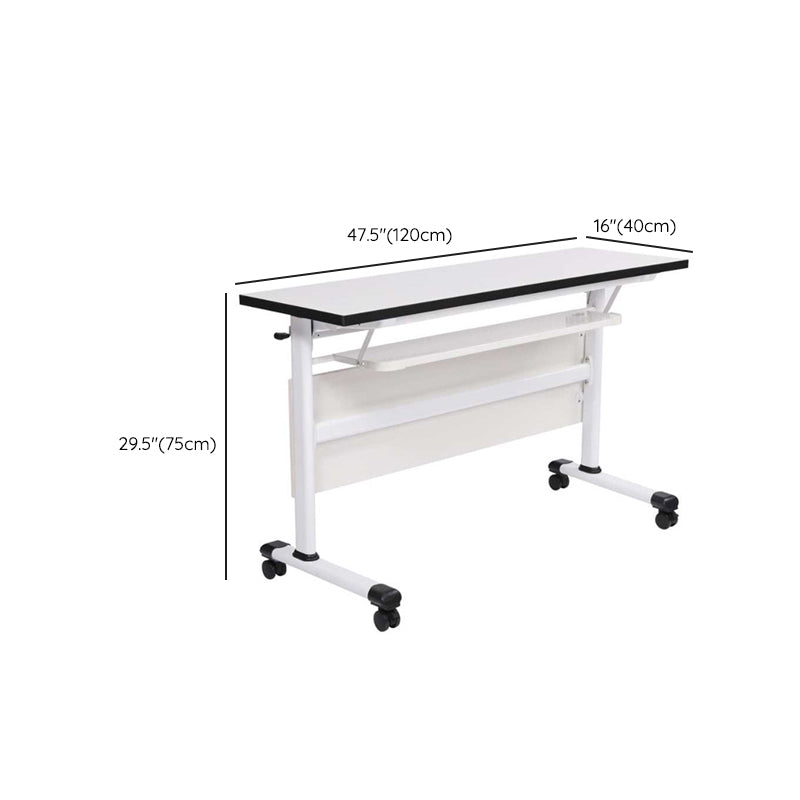 Rectangular White Office Desk Modern T-Shape Wooden Writing Desk