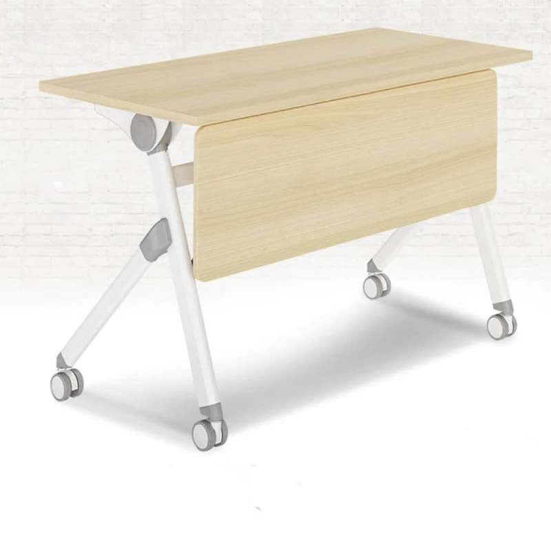 Contemporary Natural Office Desk Rectangular Writing Desk with Caster Wheels