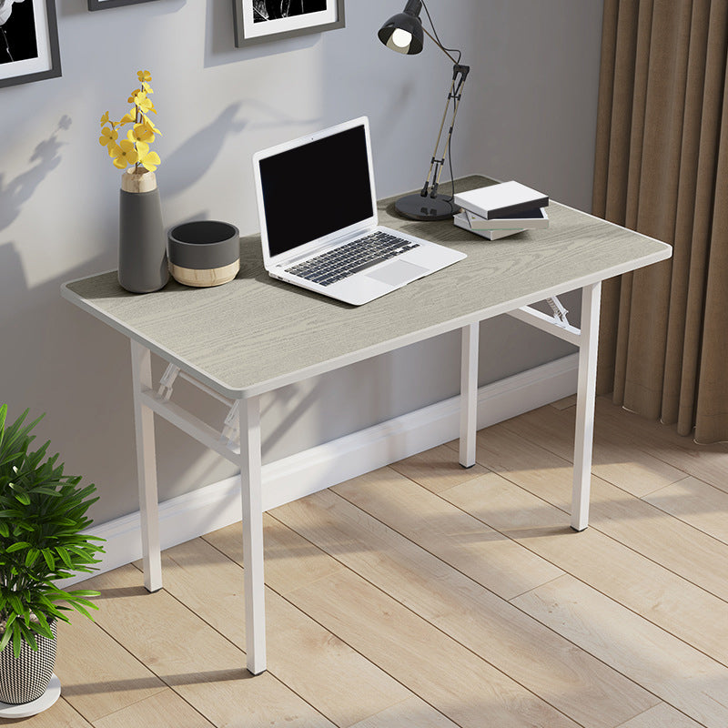 Metal and Wood Writing Desk Rectangular Office Desk for Home