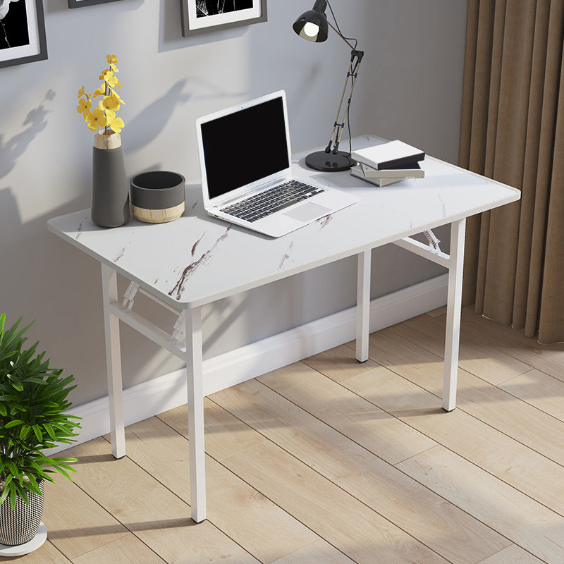 Metal and Wood Writing Desk Rectangular Office Desk for Home