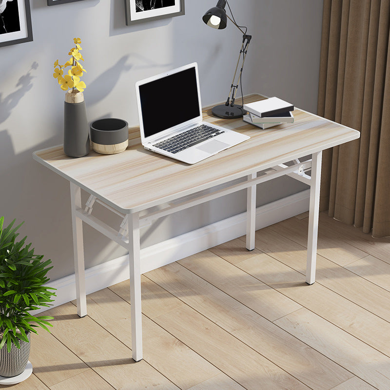 Metal and Wood Writing Desk Rectangular Office Desk for Home