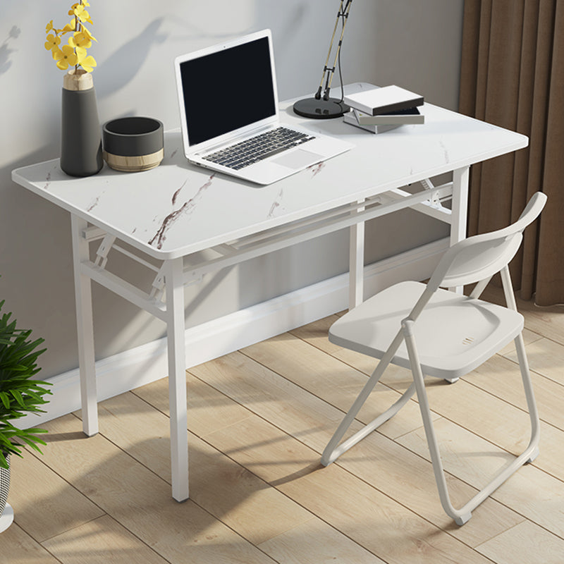 Metal and Wood Writing Desk Rectangular Office Desk for Home