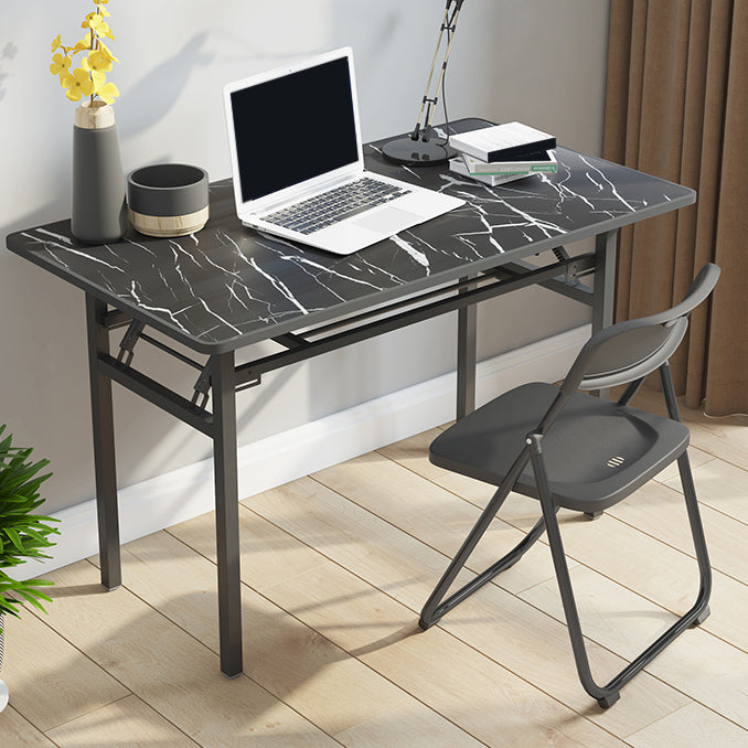 Metal and Wood Writing Desk Rectangular Office Desk for Home