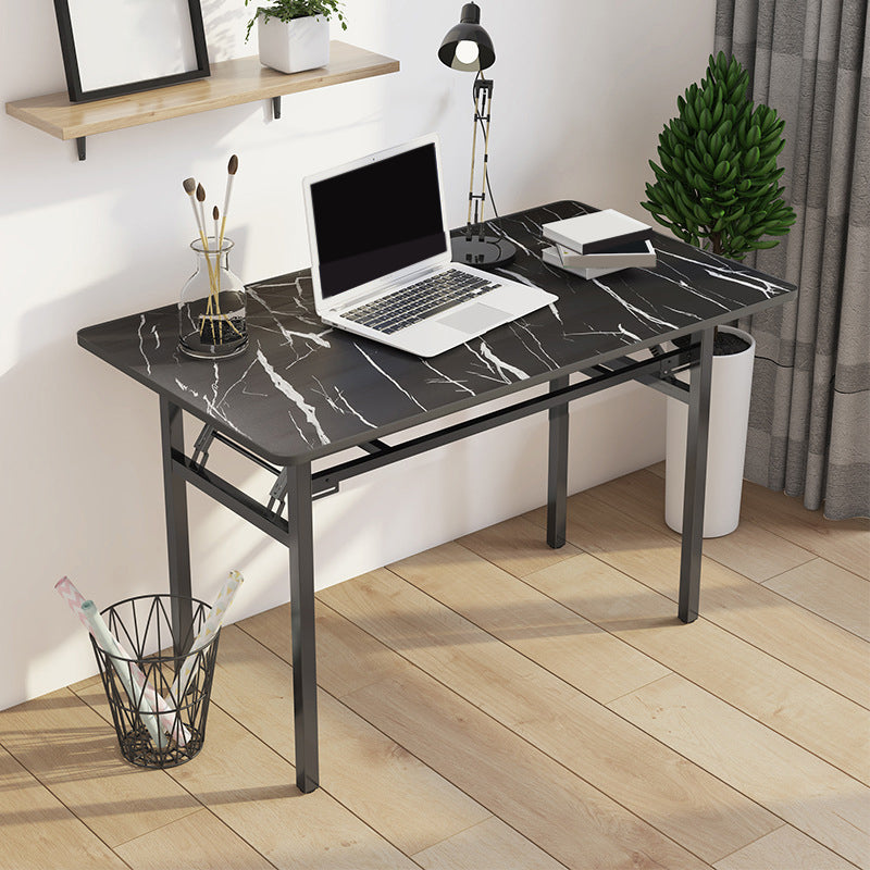 Metal and Wood Writing Desk Rectangular Office Desk for Home