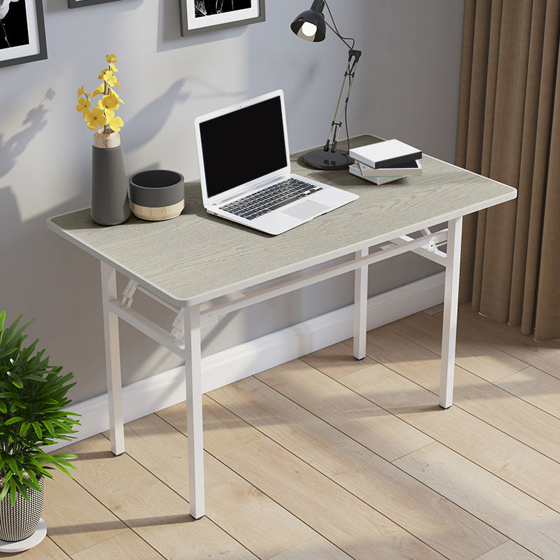 Metal and Wood Writing Desk Rectangular Office Desk for Home