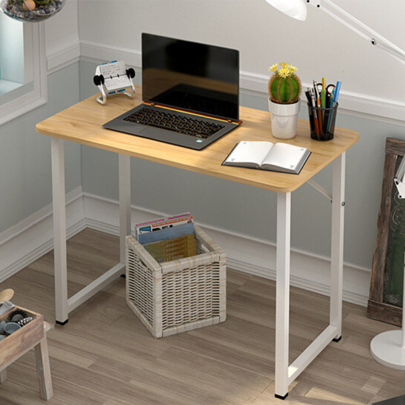 Rectangular Wood Office Desk Bedroom Writing Desk with Metal Legs