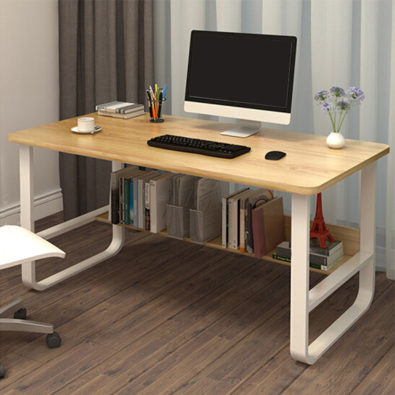 Rectangular Wood Office Desk Bedroom Writing Desk with Metal Legs