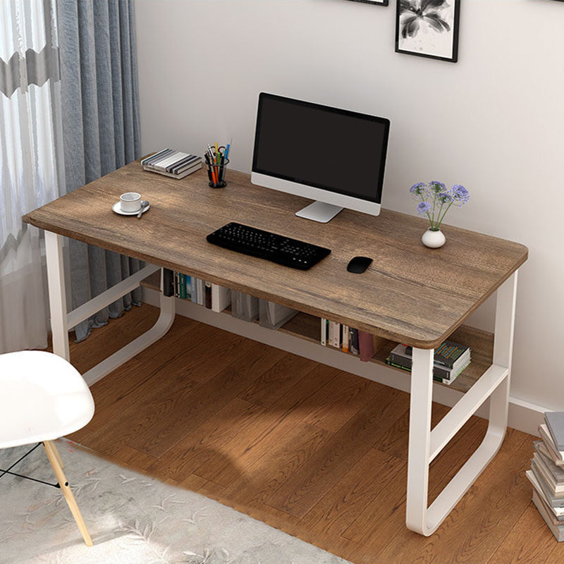 Rectangular Wood Office Desk Bedroom Writing Desk with Metal Legs